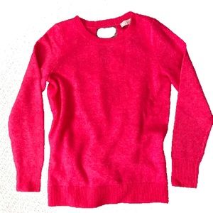 Limited edition bright warm pink open back sweater
